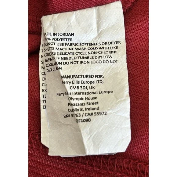 Cubavera Men's XXL Red 100% Polyester Ribbed Knit 3 Button Short Sleeve Polo - Picture 9 of 16